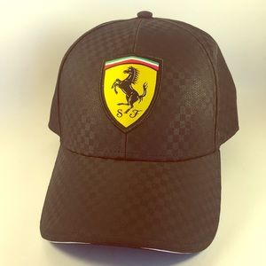 Ferrari black checked Scuderia Hat